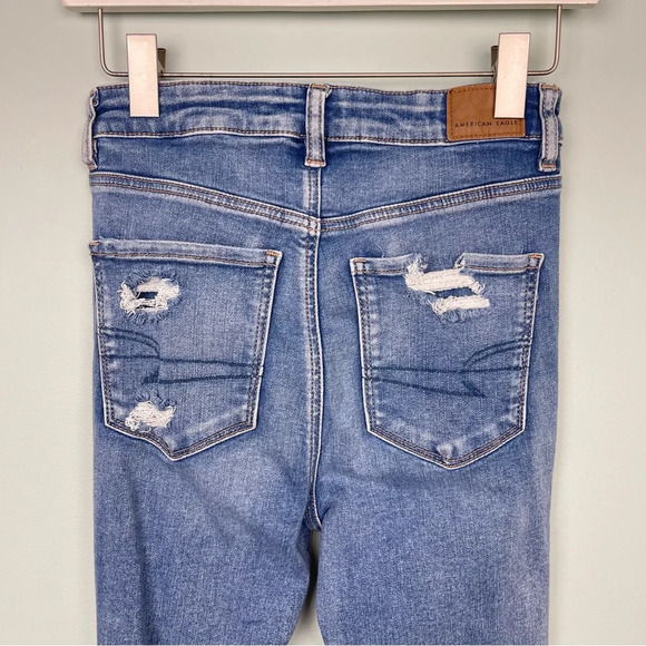 American Eagle Highest Rise Jegging Distressed Size 4 Long - Picture 5 of 8